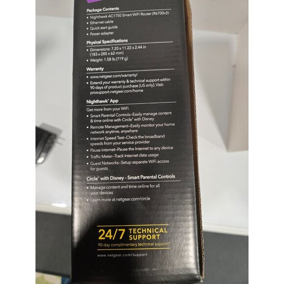 Netgear AC1750 Nighthawk R6700-100NAS  Dual-Band Wi-Fi Router, 1.75Gbps - Picture 5 of 8